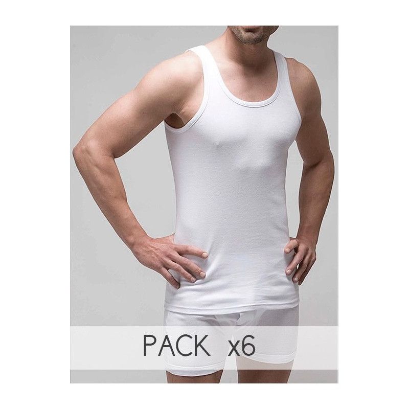 6 Camisetas Tirante Hombre Rapife 800 Algodón