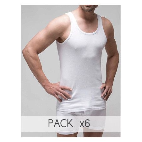6 Camisetas Tirante Hombre Rapife 800 Algodón