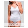 Pack 3 Camisetas de tirantes algodón con bordado 2115