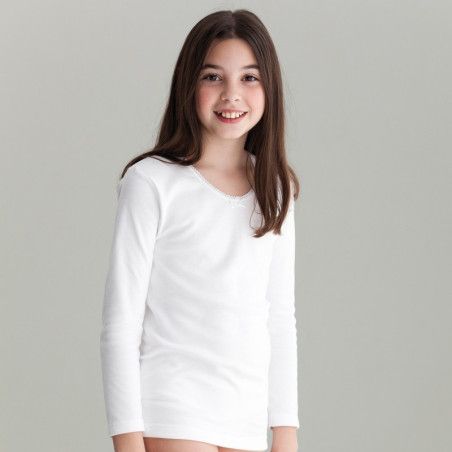 Camiseta interior manga larga con felpa 7010 niña