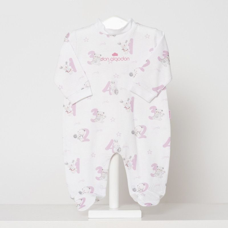 Pelele Pijama largo bebé niña algodón estampado Don Algodón