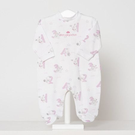 Pelele Pijama largo bebé niña algodón estampado Don Algodón