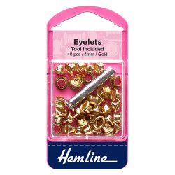 Ojetes color Oro de Latón Inoxidable Hemline 4mm