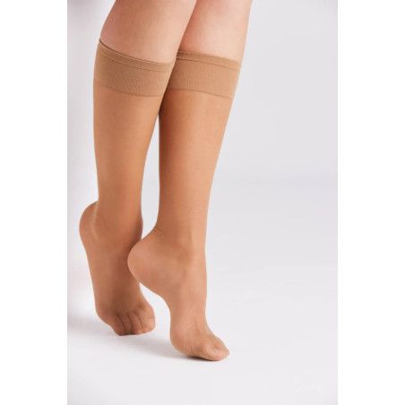 Pack 2 pares de medias largas puño antipresión 15 denier