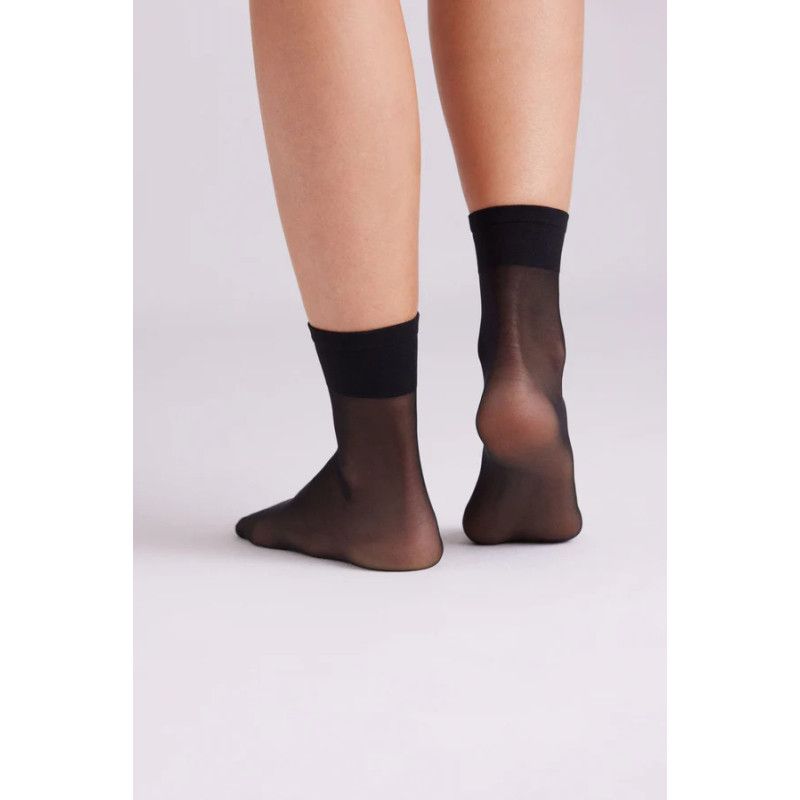 Pack 2 medias tobillera 15 denier negro