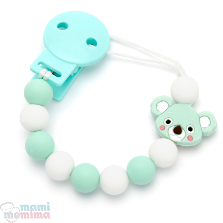 Sujeta Chupetes Mordedor Silicona Koala Mint