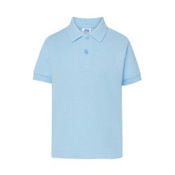 Polo Celeste Algodón Manga Corta