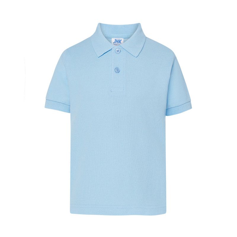 Polo Celeste Algodón Manga Corta