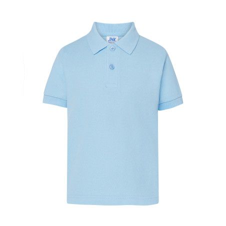 Polo Celeste Algodón Manga Corta