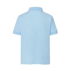 Polo Celeste Algodón Manga Corta