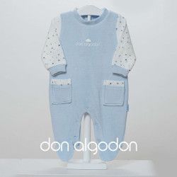 Pelele bebé terciopelo azul Don Algodón