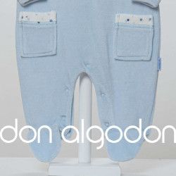 Pelele bebé terciopelo azul Don Algodón