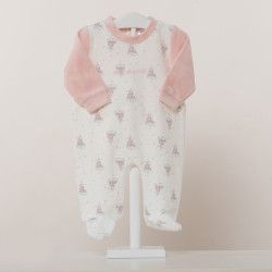 Pelele bebé terciopelo estampado don algodon