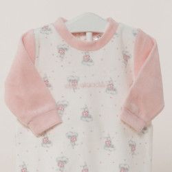 Pelele bebé terciopelo estampado don algodon