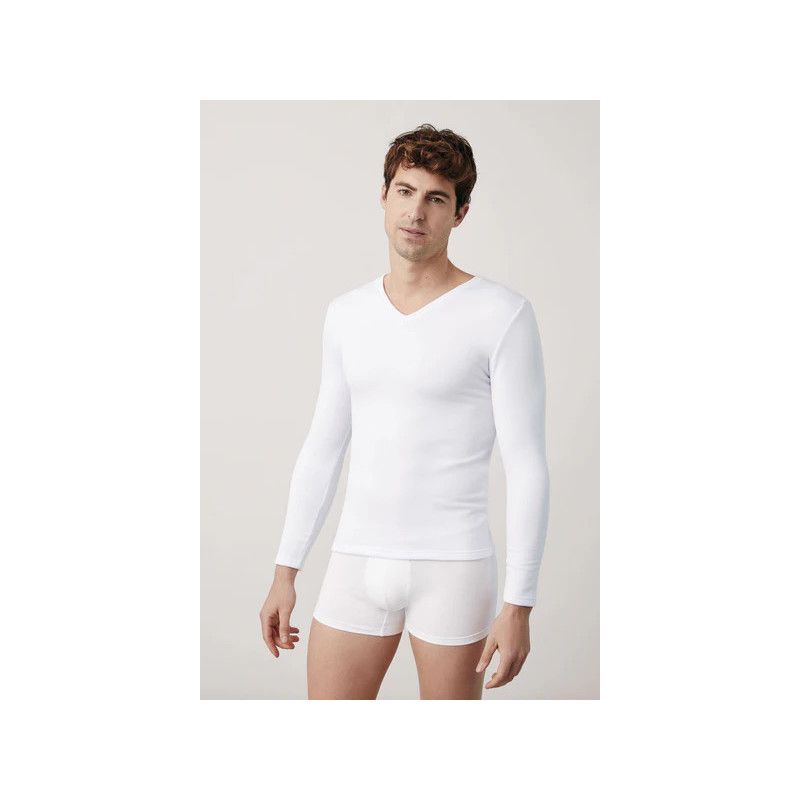 Camiseta interior térmica manga larga cuello pico 70101