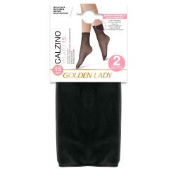 Golden Lady Calcetín Media Tobillero con puño Invisible 15 Den Calzino Pack 2 Pares