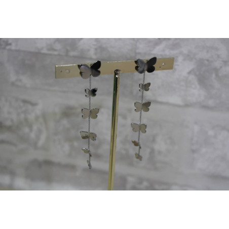 Pendientes Plateados Mariposas