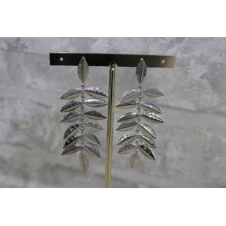 Pendientes Plateados Hojas