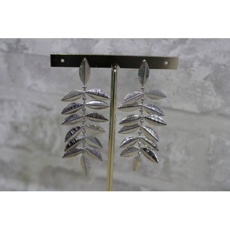 Pendientes Plateados Hojas