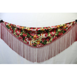 Mantoncillo Flamenca Flores Rojo