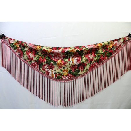 Mantoncillo Flamenca Flores Rojo