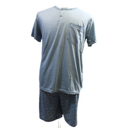 Pijama Hombre Manga Corta Algodón