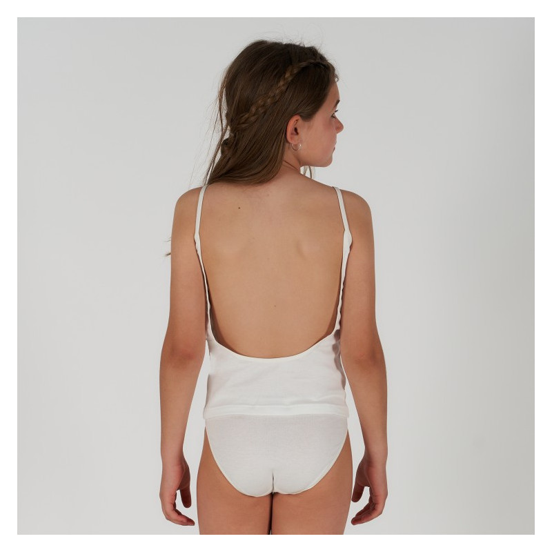 Conjunto camiseta escote espalda y braguita niña