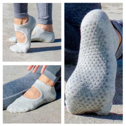 Calcetín yoga antideslizante Gris