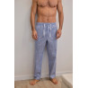 Pantalón pijama hombre popelín cuadros azul algodón