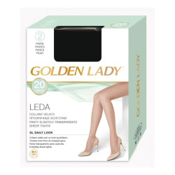Pack 2 pantys mujer espuma fina puntera reforzada Golden Lady Leda 20