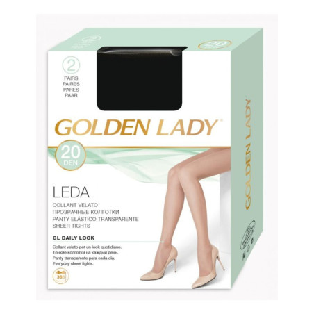 Pack 2 pantys mujer espuma fina puntera reforzada Golden Lady Leda 20