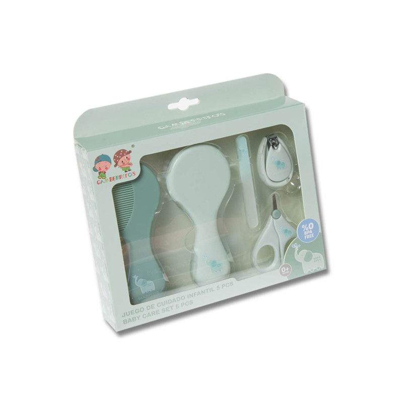Kit Higiene Bebé 5 Piezas Gamberritos – Estuche con Cepillo, Peine y Accesorios en Colores Pastel