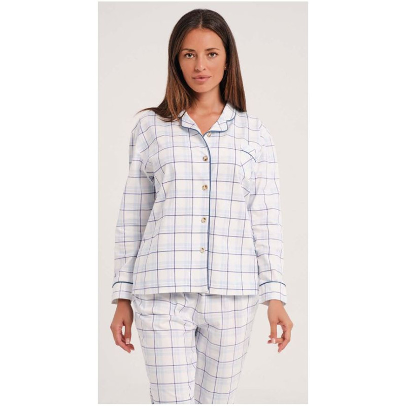 Pijama de Mujer en Franela 100% Algodón – Clásico, Cálido y Suave