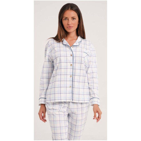 Pijama de Mujer en Franela 100% Algodón – Clásico, Cálido y Suave