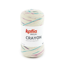 Katia Crayon Hilo estampado acrílico‑algodón con suaves pinceladas de color