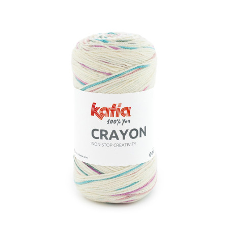 Katia Crayon Hilo estampado acrílico‑algodón con suaves pinceladas de color
