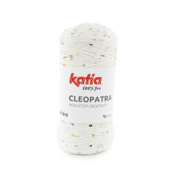 Katia Cleopatra – Hilo de algodón con lentejuelas doradas y plateadas, brillo espectacular
