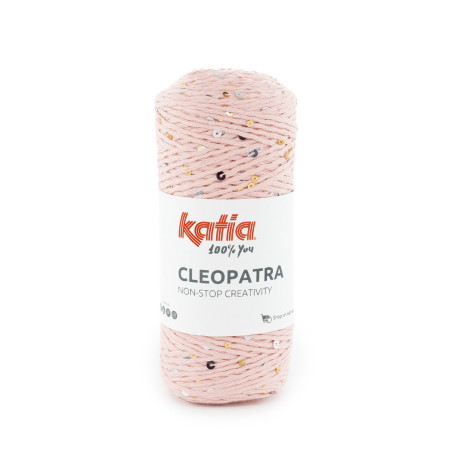Katia Cleopatra – Hilo de algodón con lentejuelas doradas y plateadas, brillo espectacular
