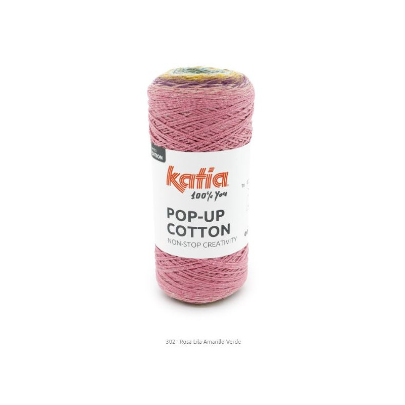 Katia Pop‑Up Cotton – Hilo mouliné con transición de color perfecta y 200 g de creatividad
