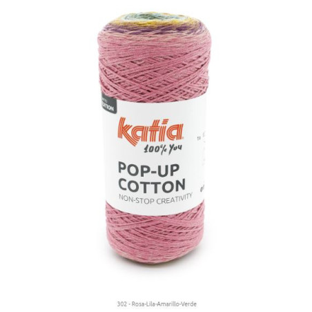Katia Pop‑Up Cotton – Hilo mouliné con transición de color perfecta y 200 g de creatividad