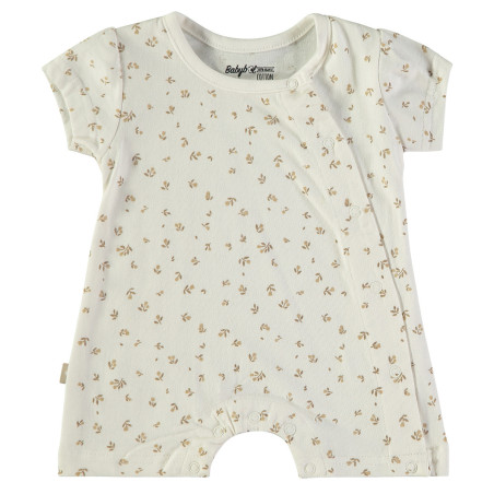 Pelele bebé algodón orgánico · Mono corto 100% algodón estampado