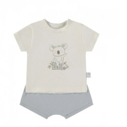 Conjunto bebé algodón · Camiseta koala y pantalón corto