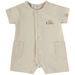 Pelele de bebé de algodón – Diseño “Little King” con botones frontales