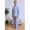 Pijama Hombre Popelín Largo Abierto Cuadritos